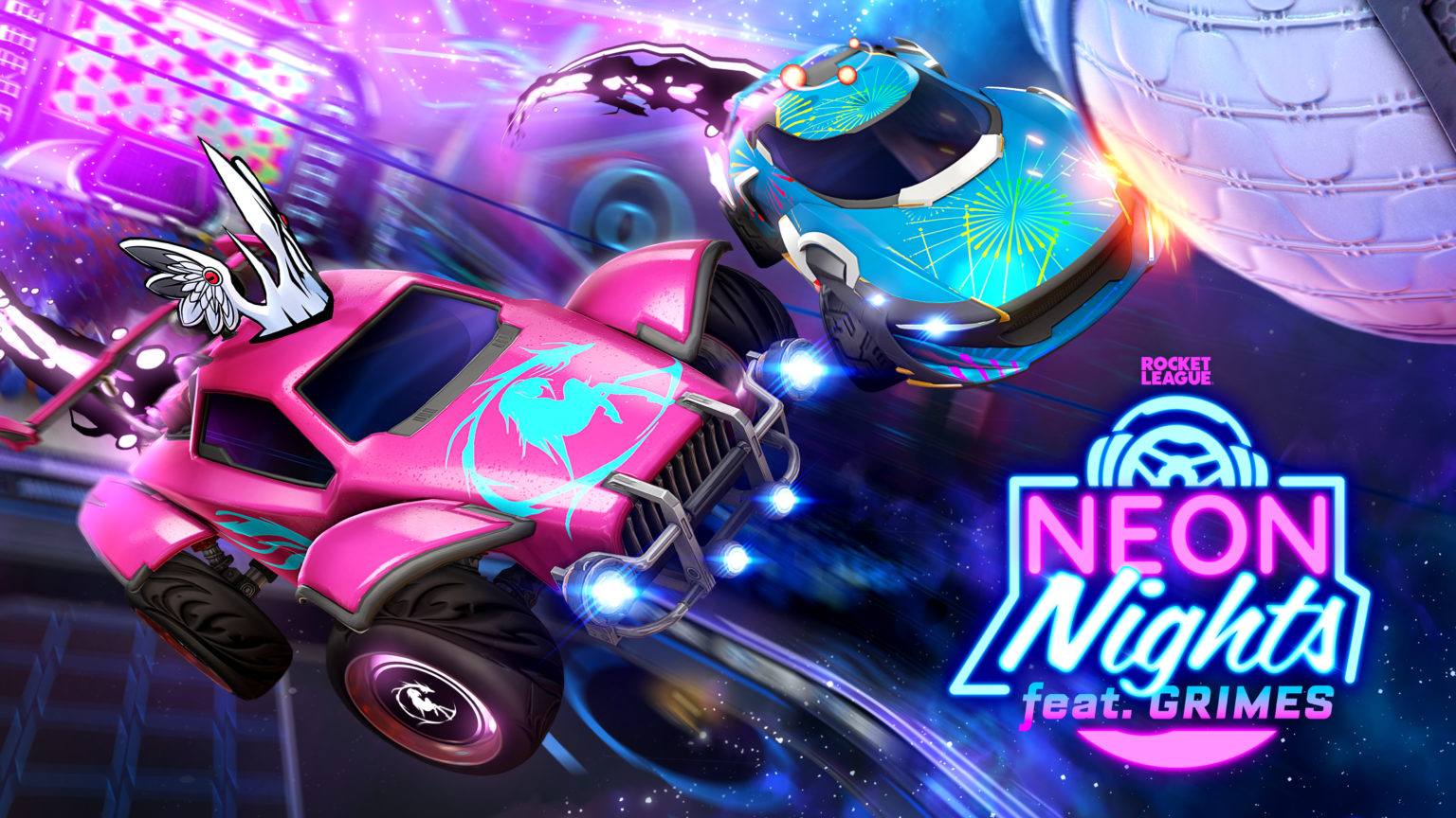 O evento Neon Nights Rocket League também foca na música em parceria com Grimes!