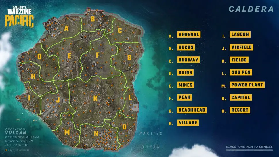 Вот все места на новой карте Кальдеры Call of Duty: Warzone