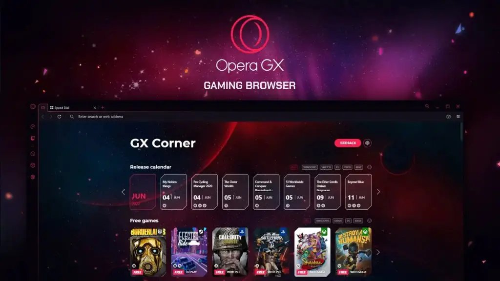 Opera gx - 游戏玩家的第一款浏览器