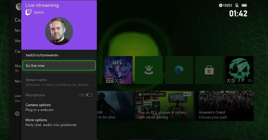 微软将 twitch 流媒体带回 Xbox 仪表板