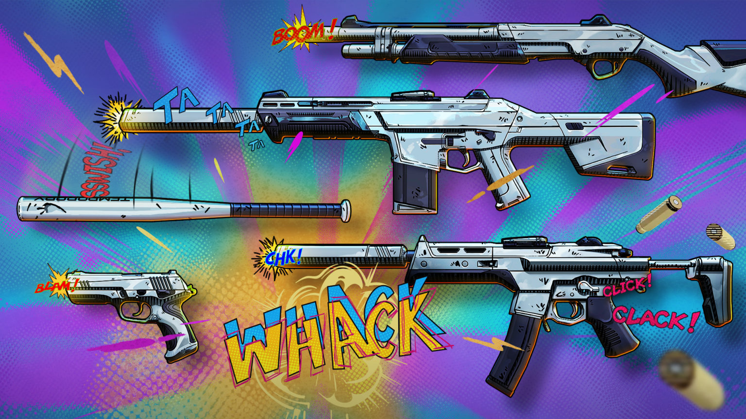 radiant crisis 001 weapon skins add comic book style to valorant