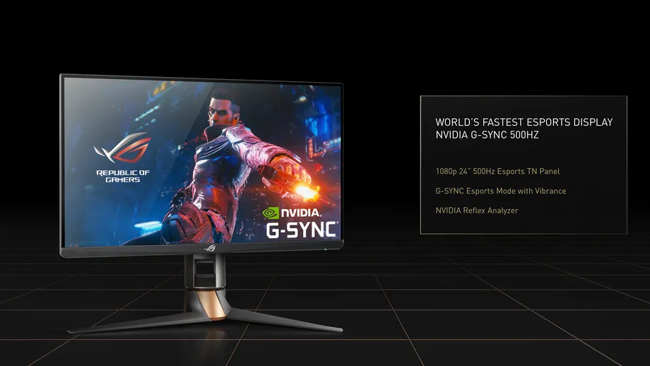 華碩發表全球首款 500hz nvidia g-sync 遊戲顯示器