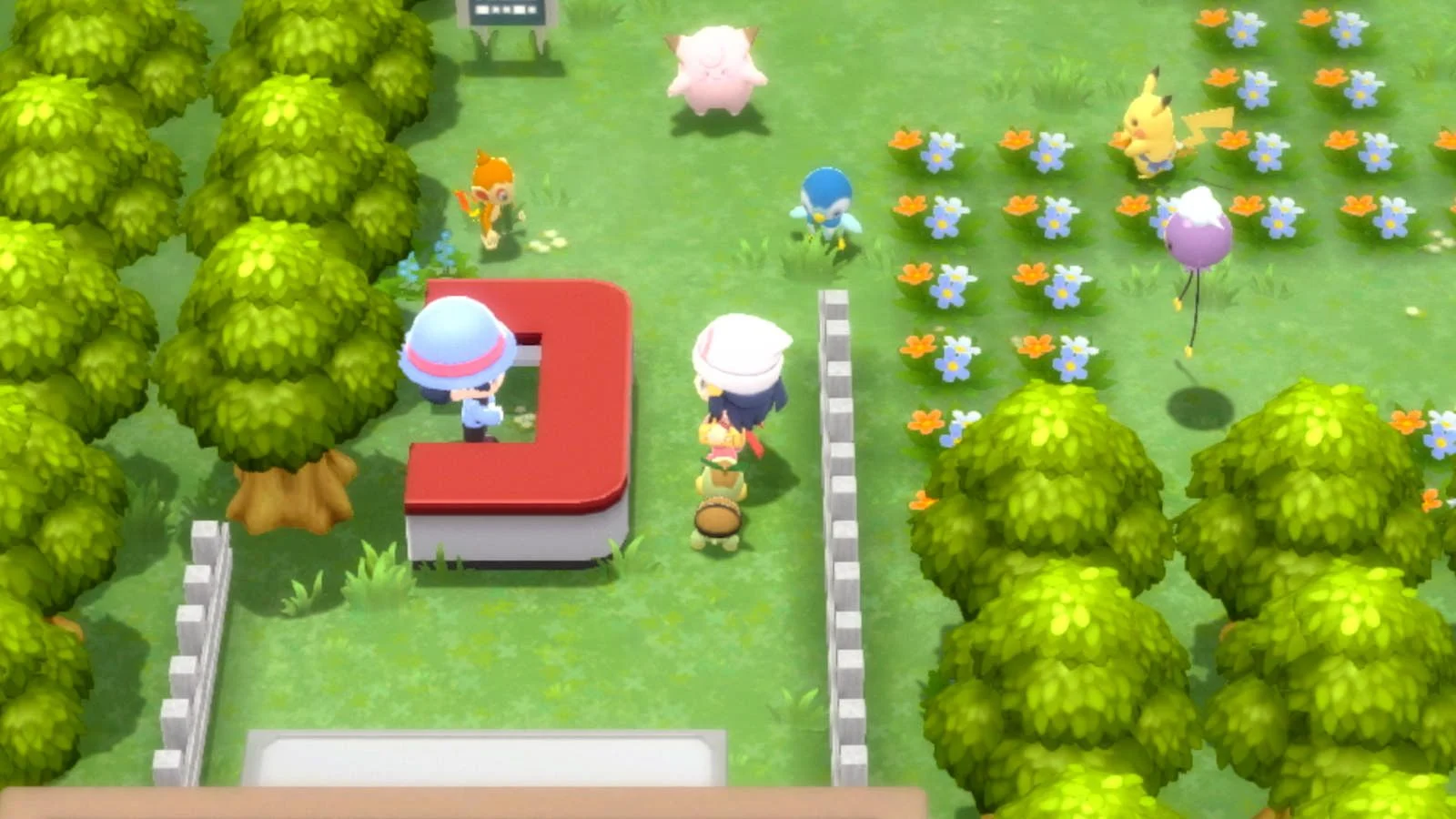 Pokémon Brilliant Diamond и Shining Pearl's Amity Square позволяют всей вашей группе следовать за вами.