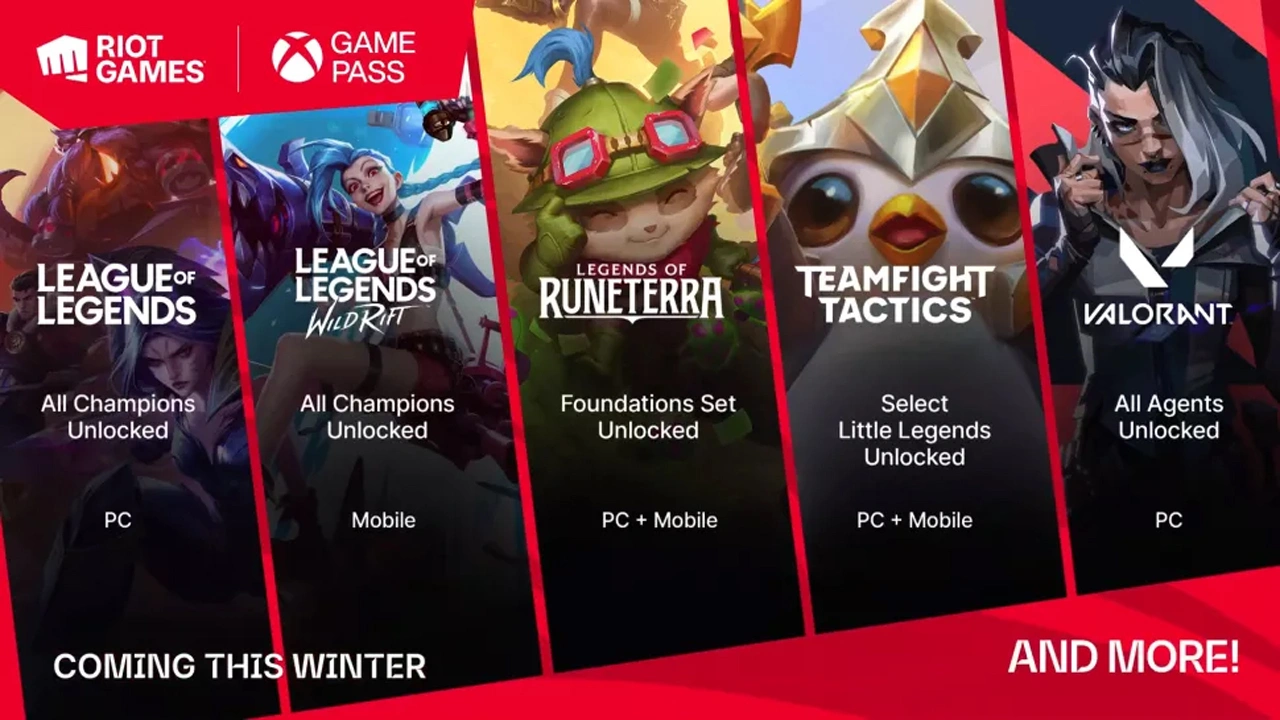 League of Legends Valorant ja teised Riot Gamesi mängud jõuavad sel talvel Xbox Game Passi!