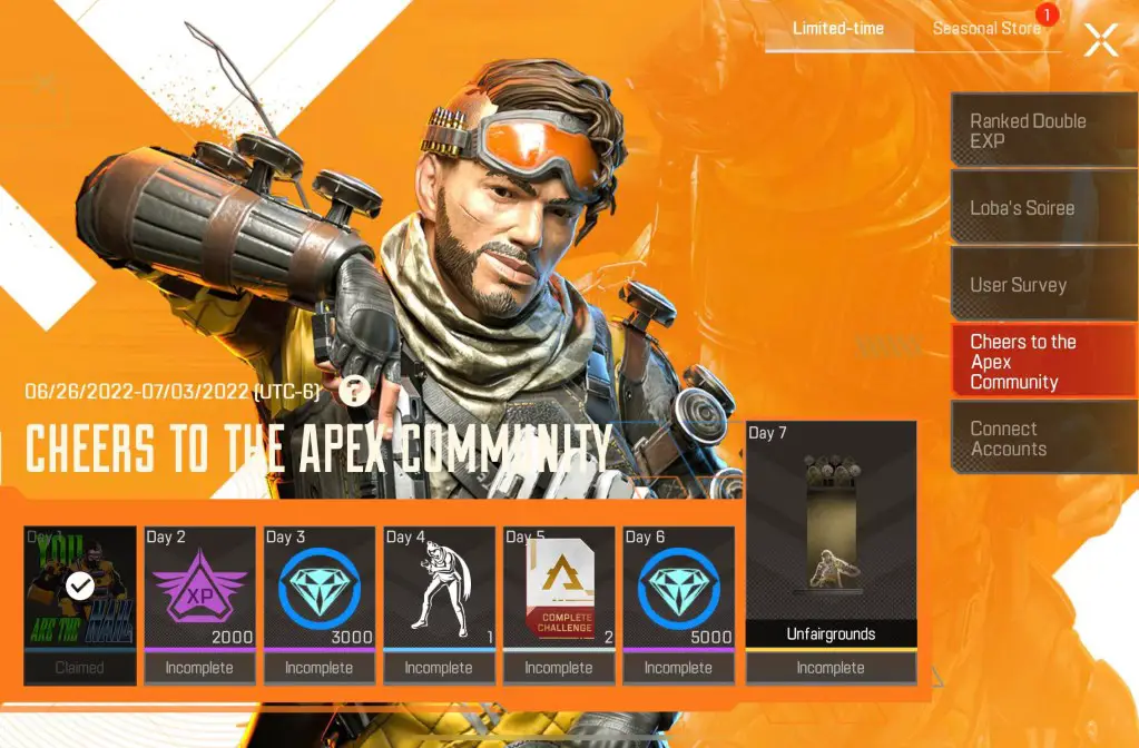 How to get free login rewards in the latest event of apex legends mobile?