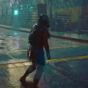 Cyberpunk 2077 cammina sotto la pioggia