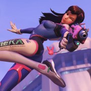 Overwatch d.va bomb goes better than expected thanks to enemy roadhog!