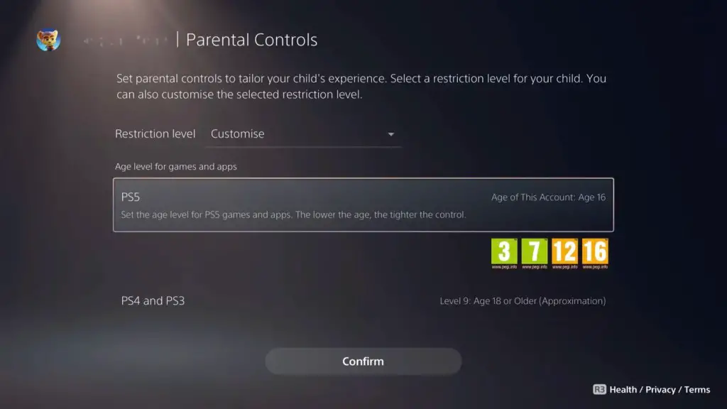 Como configurar o controle parental do PS5?