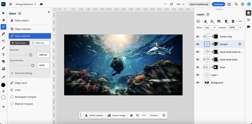 adobe photoshop web is now available!