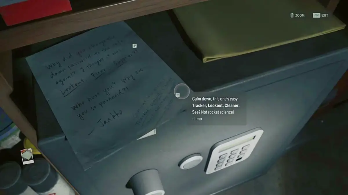 alan wake 2 - coffee world gift shop puzzle guide